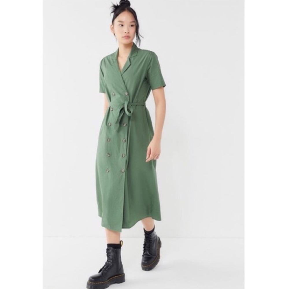 Urban Outfitters Holly Double Breasted Button Down Shirt Dress